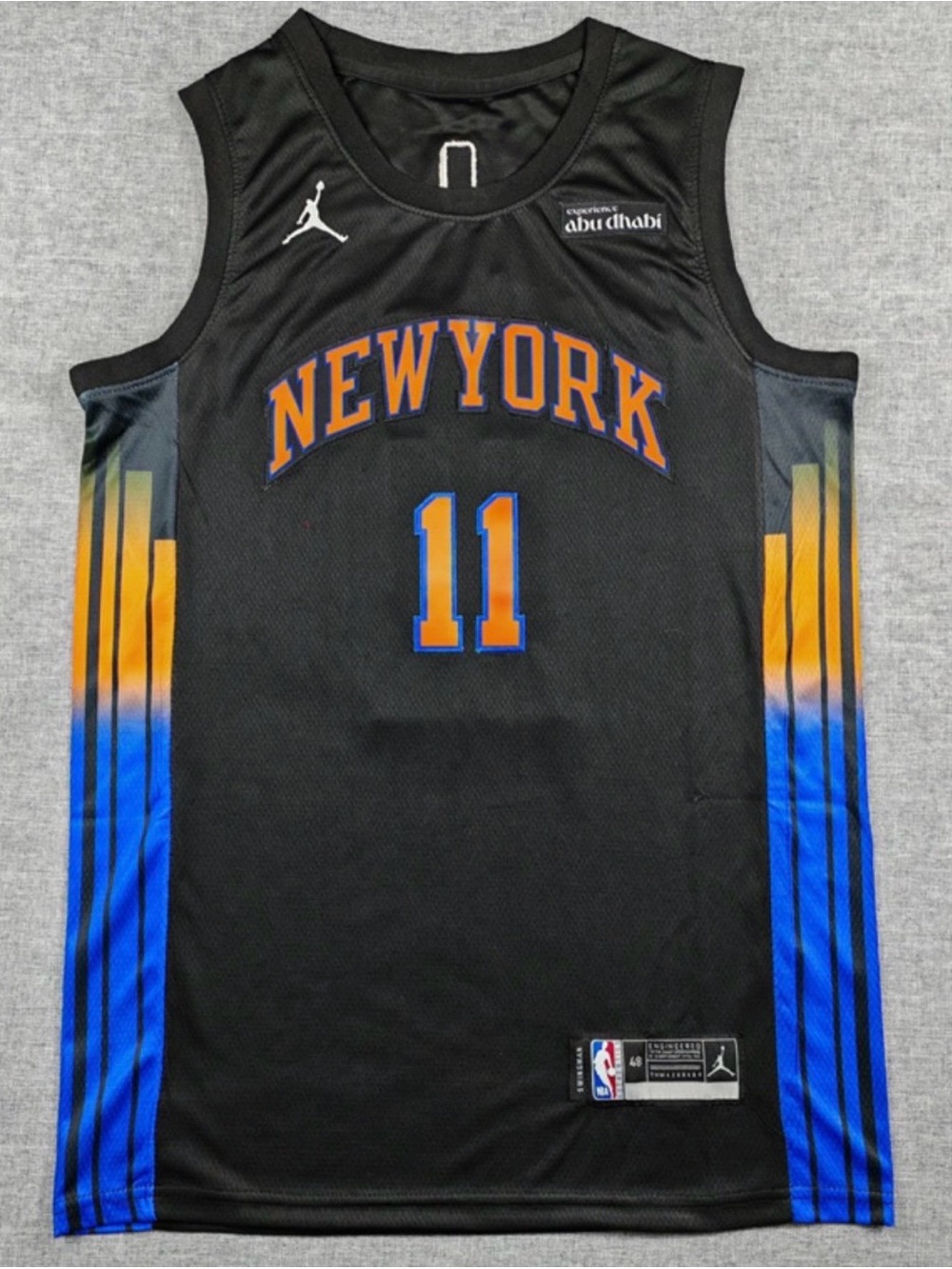 Jordan Black New York #11 Jersey with Blue and Orange Accents